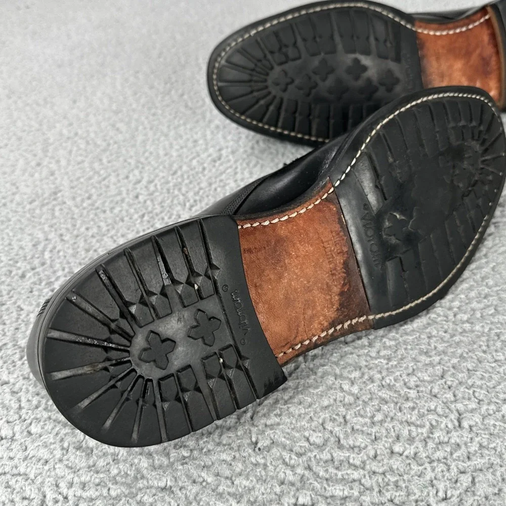 Allen Edmonds Dellwood Shoes Men 11B Black Norwegian Split Toe 1304 Made In USA